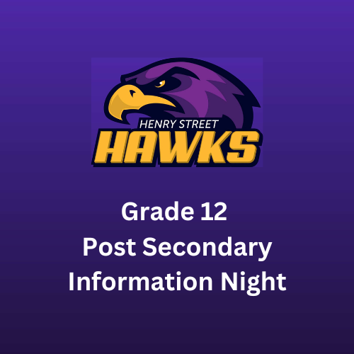 Hawk logo with a link to a slide show about Grade 12