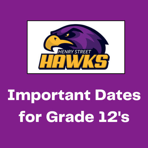 Important Dates for Grade 12s