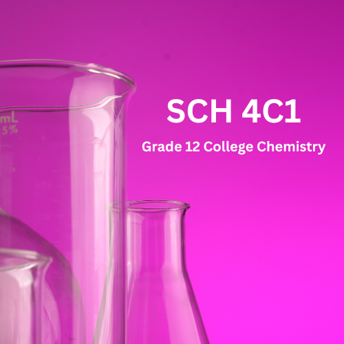 Beakers and flasks on a purple background
