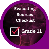 Link to Evaluating Sources Checklist Grade 11